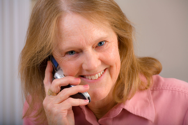 baby boomer mature woman talking on cell phone